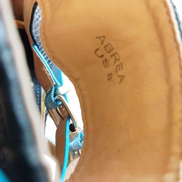 Scene ABREA Stilettos Black with Multiple Blue Straps and Buckles Size 8 - Picture 5 of 13